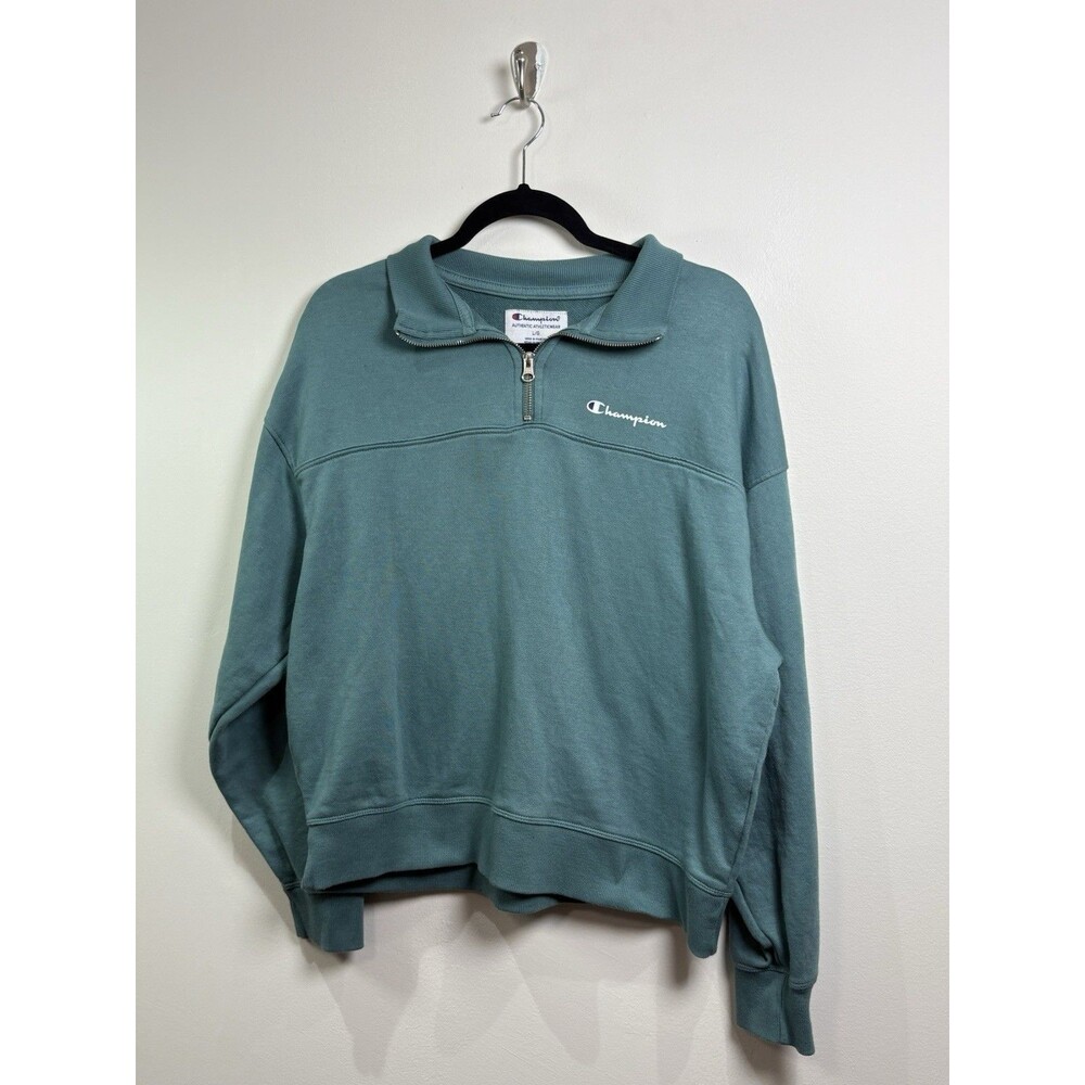 Champion Pullover Sweatshirt Teal Green Size L